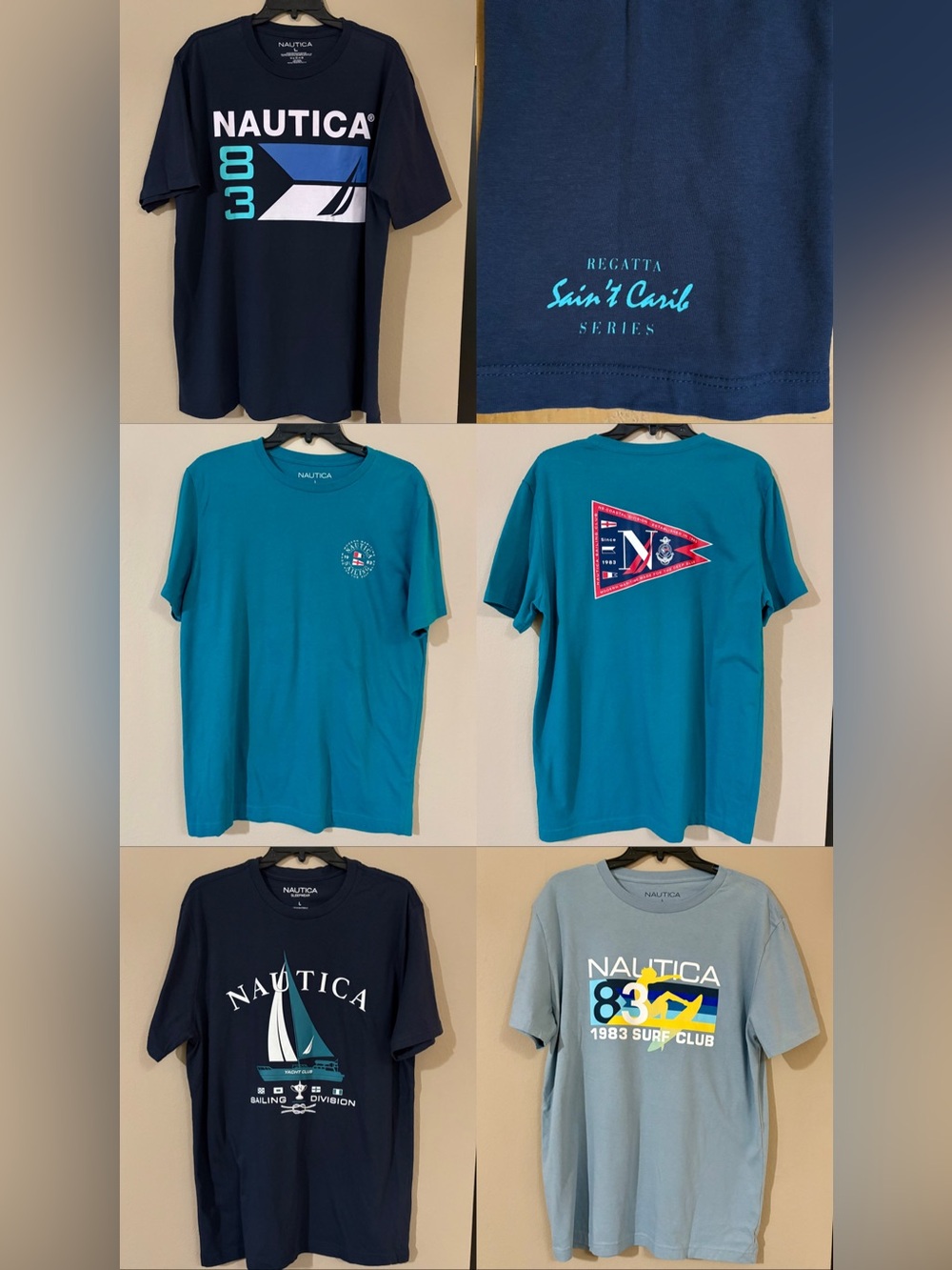 MEN'S LOTE 4 Nautica Graphic T-Shirts Large Graphic Tees Bundle